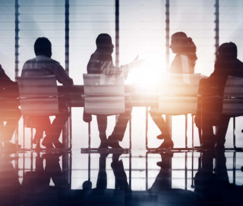 Group of Business People Meeting Back Lit Concept