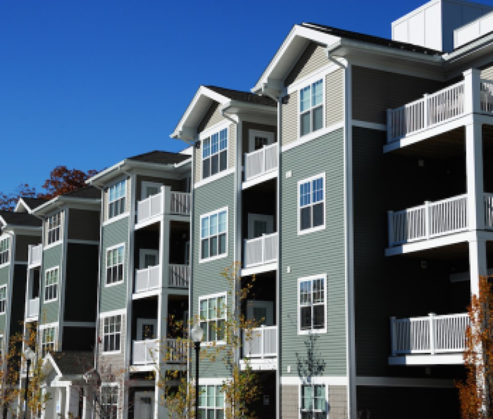 apartment building in sunny day