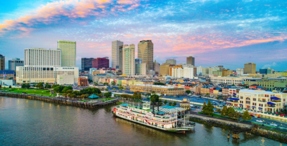 New Orleans, Louisiana, USA Downtown Skyline Aerial