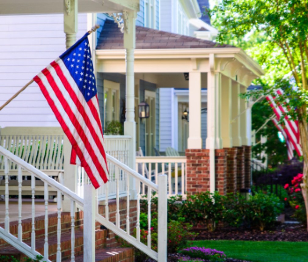 American Flags on Front Porches