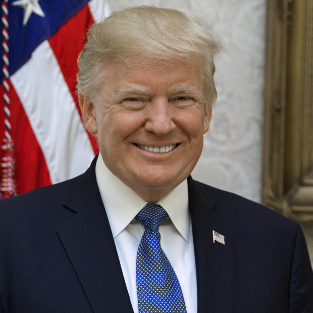 The official portrait of U.S. President Donald Trump.