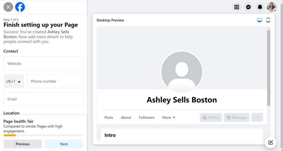 Add contact information and working hours to your Facebook page