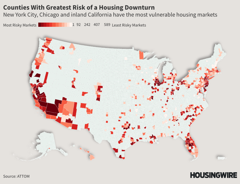 Counties With Greatest Risk of a Housing Downturn (1)