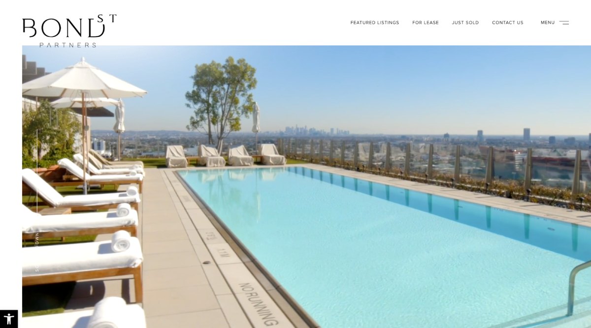 Luxury real estate website design from Bond Street Partners' website