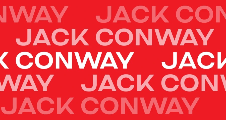 Jack Conway logo with red background