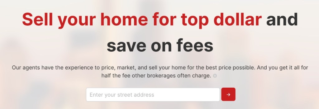 Redfin home valuation page