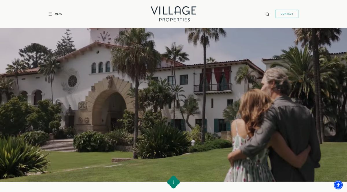 Village Properties landing page: real estate website design from Luxury Presence